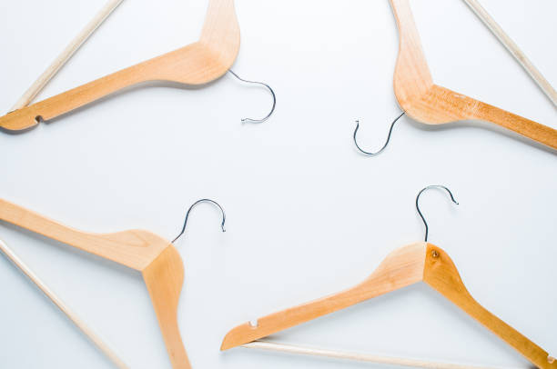 istock Wooden hanger on white background 881362156