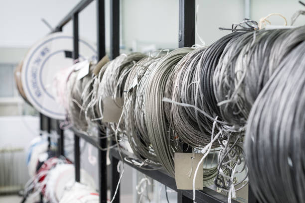 istock Twisted coils of wire and insulated wire 881364830