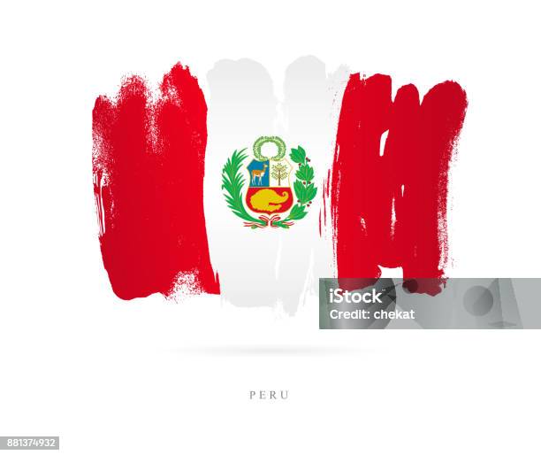 Flag Of Peru Vector Illustration Stock Illustration - Download Image Now - Peru, Flag, Andes