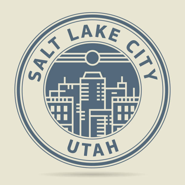 stempel oder aufkleber mit text salt lake city, utah - salt lake city illustrations stock-grafiken, -clipart, -cartoons und -symbole