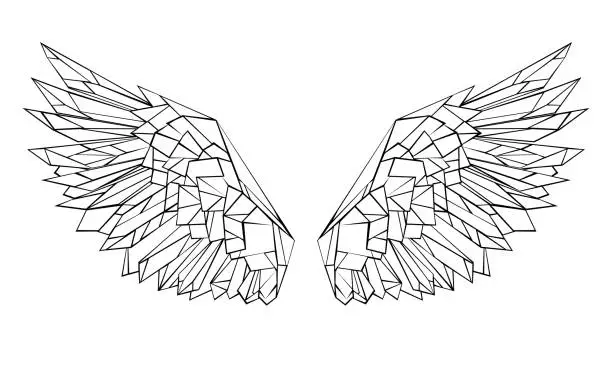 Vector illustration of Polygonal wings