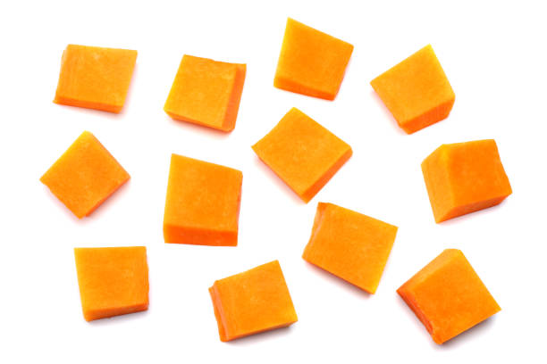 istock piece of pumpkin isolated on white background top view 881419164