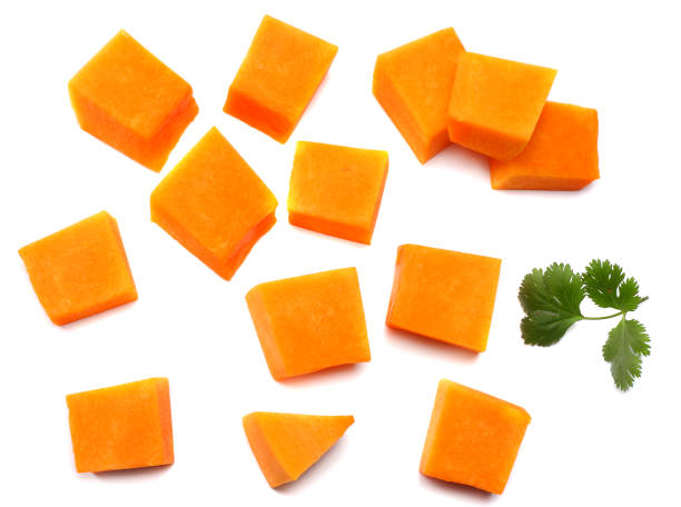 istock piece of pumpkin isolated on white background top view 881419208