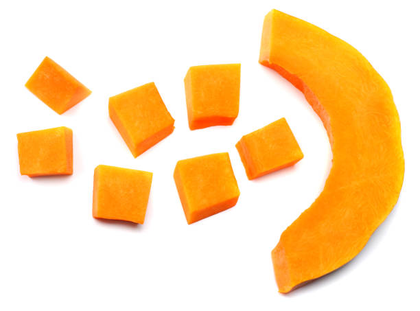 istock piece of pumpkin isolated on white background top view 881419214
