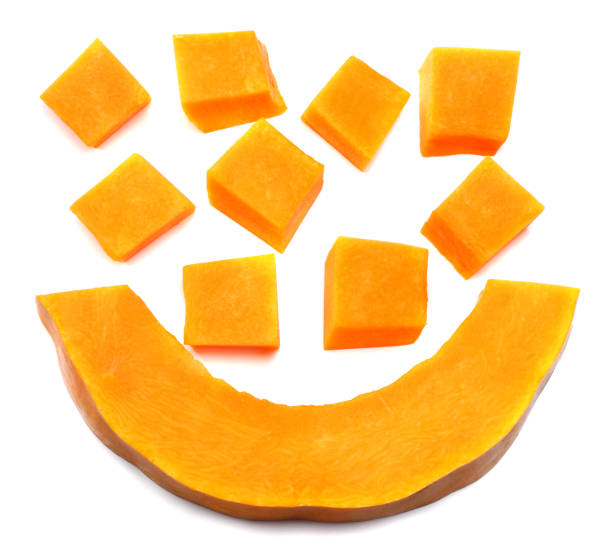 istock piece of pumpkin isolated on white background top view 881419236