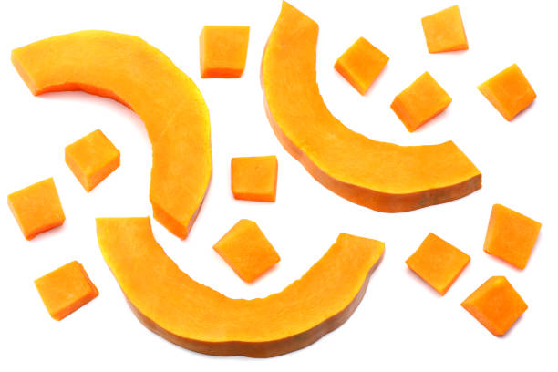 istock piece of pumpkin isolated on white background top view 881419244
