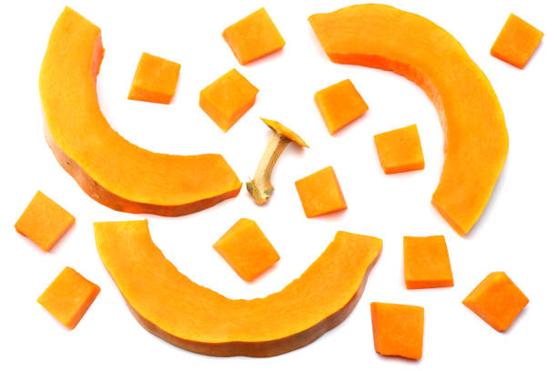 istock piece of pumpkin isolated on white background top view 881419248