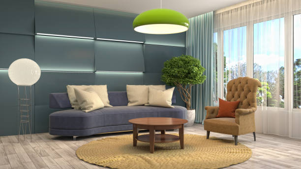 istock Interior living room. 3d illustration 881421574