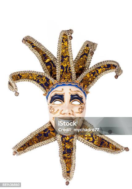 Original Venetian Mask Isolated On White Background Stock Photo - Download Image Now