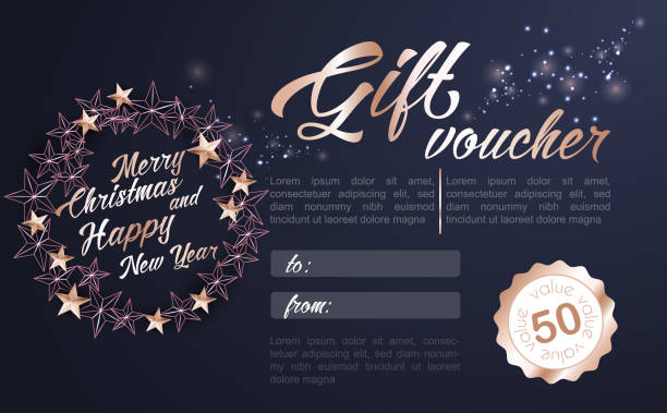 Christmas Background with Christmas Wreath of Cutout Shining Gold Stars vector art illustration