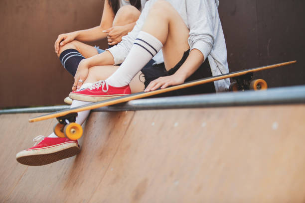 istock Cool skater girls 881453388