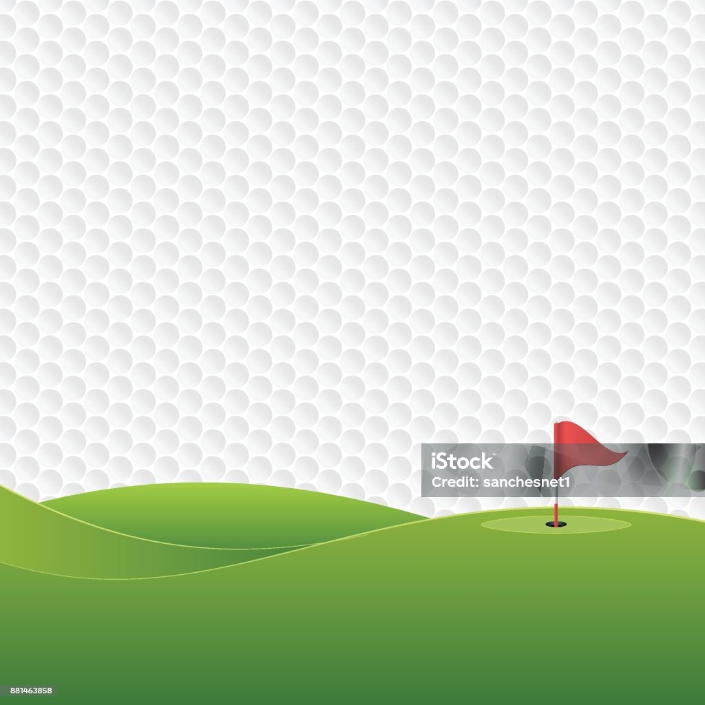 Golf. Golf background. Golf course with a hole and a flag. Vector illustration. Golf stock vector