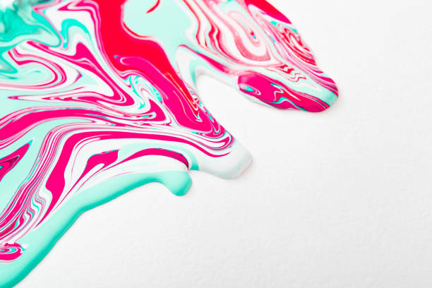 istock Liquid acrylic paint background. Fluid painting abstract texture 881463962