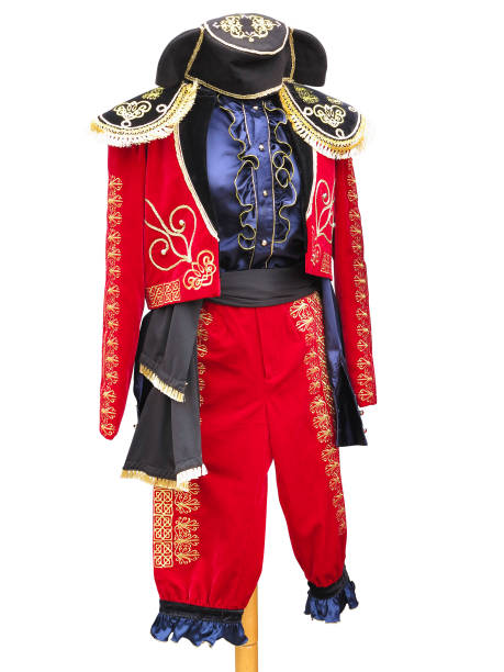istock Colorful stylized spanish medieval costume clothes on mannequin isolated 881463992