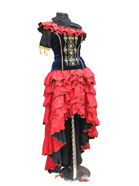 istock Colorful stylized spanish medieval costume clothes on mannequin isolated 881464016