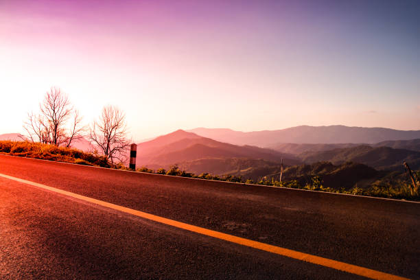 istock Rural road with sunset,nature landscape background 881471246