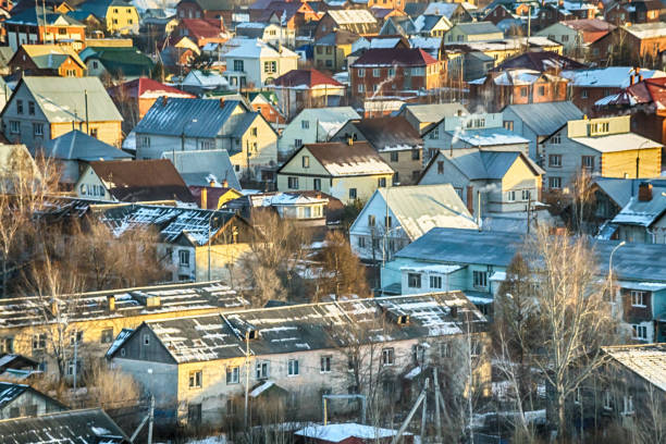 istock old village in the snow 881477464