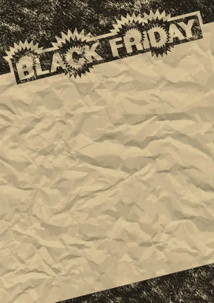 Vector illustration of Black Friday background [Old stamp on the kraft paper]