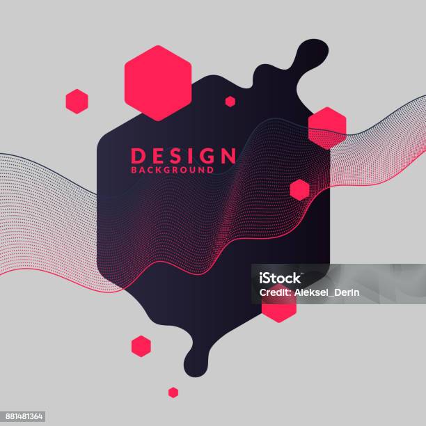 Trendy Abstract Background Composition Of Geometric Shapes And Splash Stock Illustration - Download Image Now