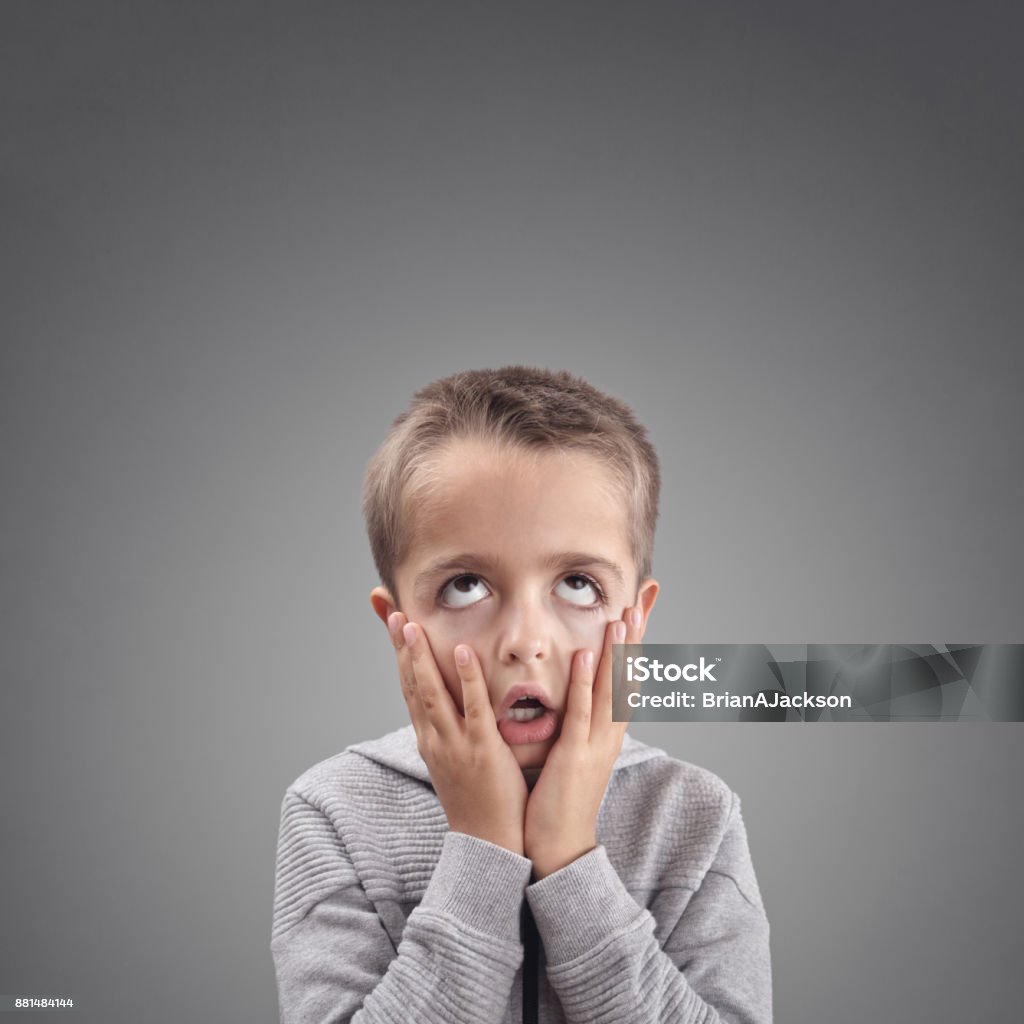 Shocked And Surprised Child Fed Up Bored Or Showing Despair Stock ...