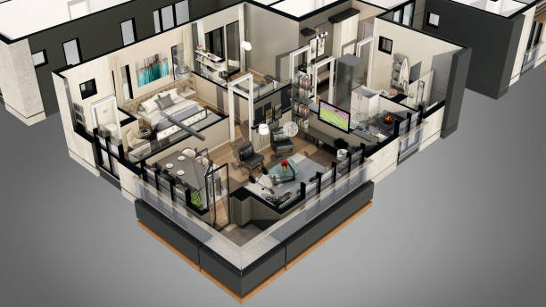 istock 3D Render of building exterior and interior 881485048