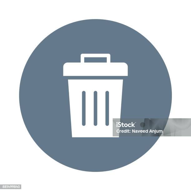 Delete Glyph Flat Circle Icon Stock Illustration - Download Image Now - Trash Icon, Business, Business Finance and Industry