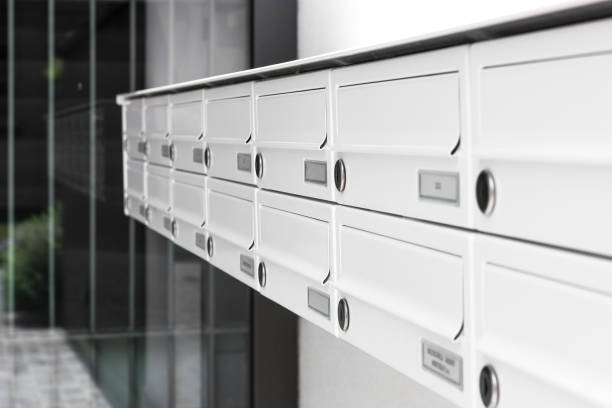 istock Closeup of modern letterbox 881503562