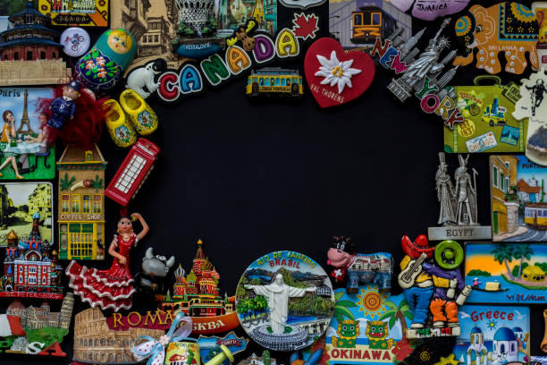 istock Magnet souvenir from all around the world 881504320