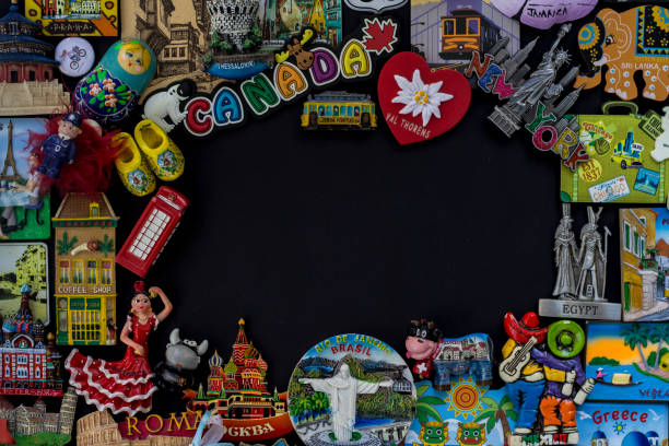 istock Magnet souvenir from many different countries in the world 881504714