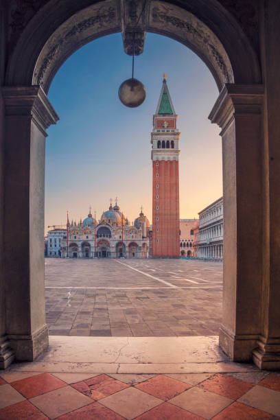 Venice. Cityscape image of St. Mark's square in Venice during sunrise. st marks square photos stock pictures, royalty-free photos & images