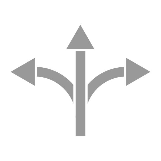 三方道路の方向の矢印ベクトル図記号。 - arrow sign direction confusion ideas点のイラスト素材／クリップアート素材／マンガ素材／アイコン素材