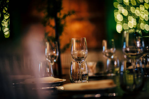 Luxury Table setting for party, Christmas, holidays and weddings.