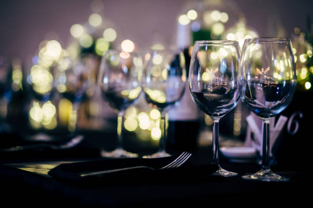 Luxury Table setting for party, Christmas, holidays and weddings.