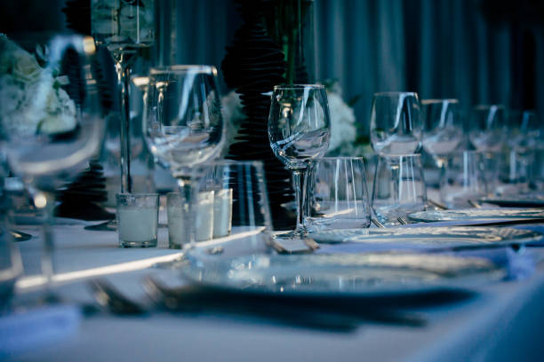 Luxury Table setting for party, Christmas, holidays and weddings.