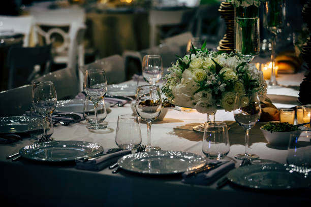 istock Luxury Table setting for party, Christmas, holidays and weddings. 881519870