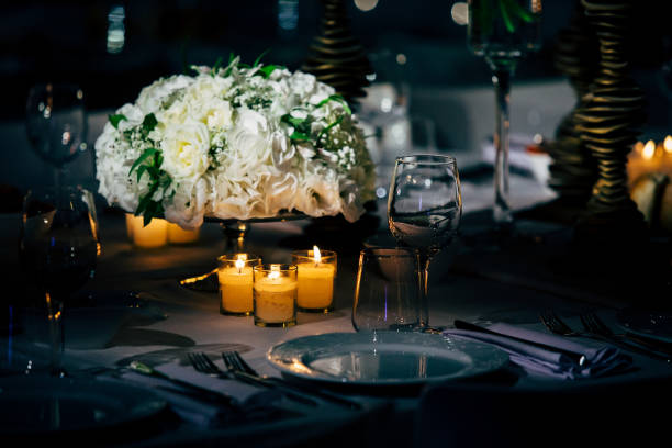 istock Luxury Table setting for party, Christmas, holidays and weddings. 881519874