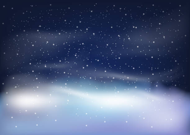 bildbanksillustrationer, clip art samt tecknat material och ikoner med vinter landskap med fallande snö. jul och nyår bakgrund. vektorillustration. - winter storm