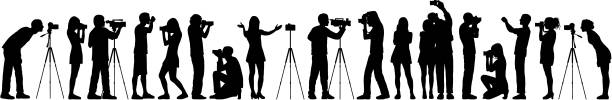 fotografen - silhouette photographer photographing photograph stock-grafiken, -clipart, -cartoons und -symbole