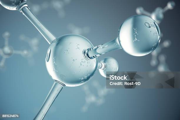 3d Illustration Molecules Atoms Bacgkround Medical Background For Banner Or Flyer Molecular Structure At The Atomic Level Stock Photo - Download Image Now