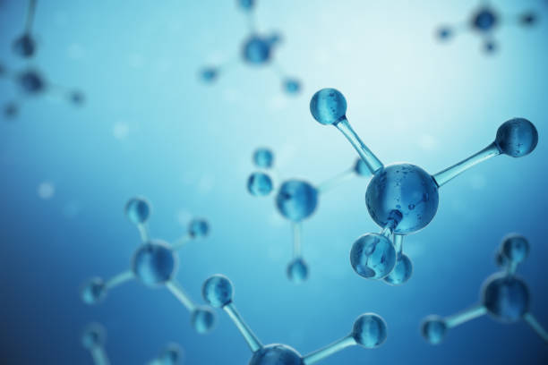 3d иллюстрация структура атомов. наука или медицинское образование с молекулами и атомами. медицинское образование для баннера или листовк� - nanotechnology стоковые фото и изображения