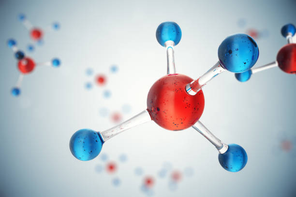 3D illustration molecules. Atoms bacgkround. Medical background for banner or flyer. Molecular structure at the atomic level.
