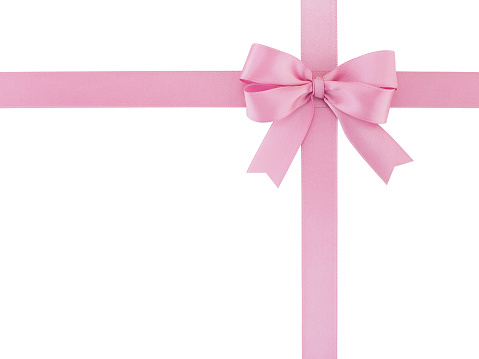 Pastel Pink Ribbon With Bow Isolated On White Background Stock Photo -  Download Image Now - iStock