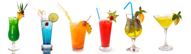 istock collection of cocktails on a white background 881531060