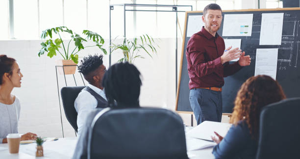istock Encouraging his team to go bigger with their ideas 881537266