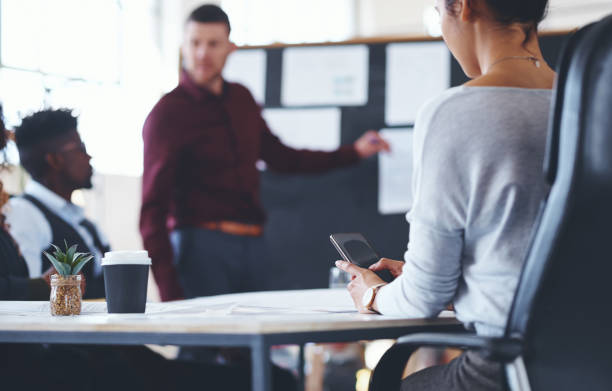 istock Switching to silent during the meeting 881537812
