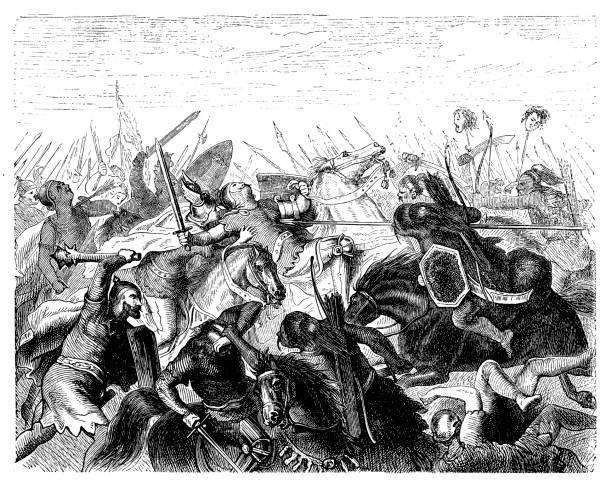 The Battle of Liegnitz: Duke Henry and the Mongol Invasion Illustration of The Battle of Liegnitz: Duke Henry and the Mongol Invasion mongolian ethnicity stock illustrations