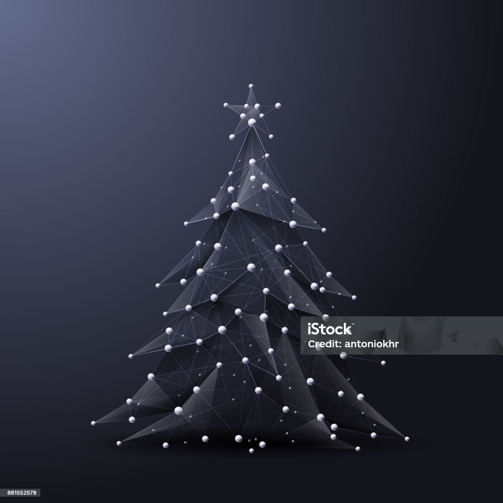Weihnachtsbaum-low-poly - Lizenzfrei Weihnachten Vektorgrafik