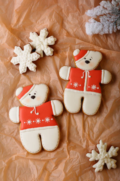 Two christmas bear above