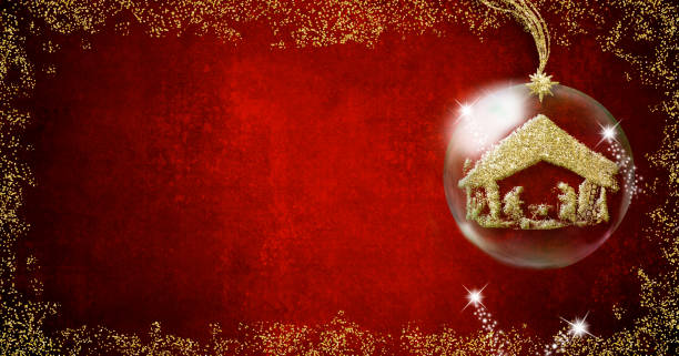 istock Nativity Scene Christmas backgrounds cards. 881563274