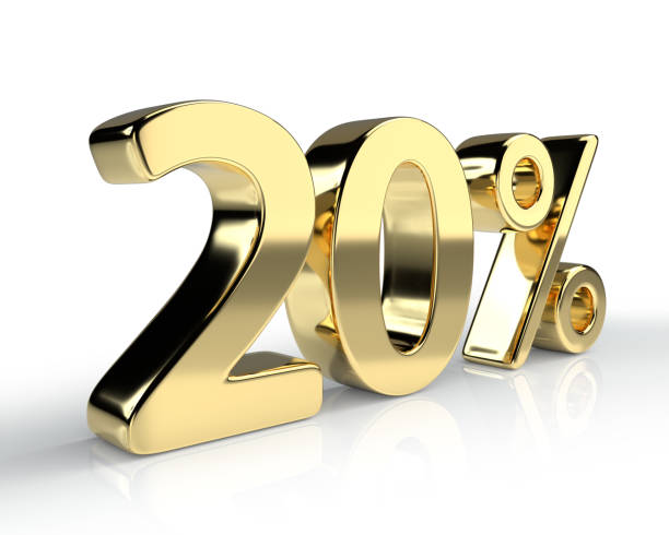 istock 20 percent golden symbol isolated on white background 881566528